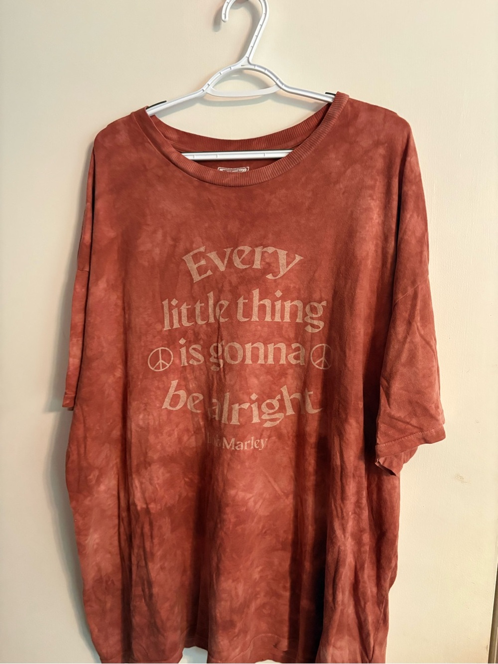 Every Little Thing Is Gonna Be Alright Rust Tie-Dye Short Sleeve Tee